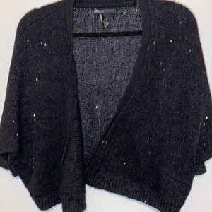 Black short cardigan